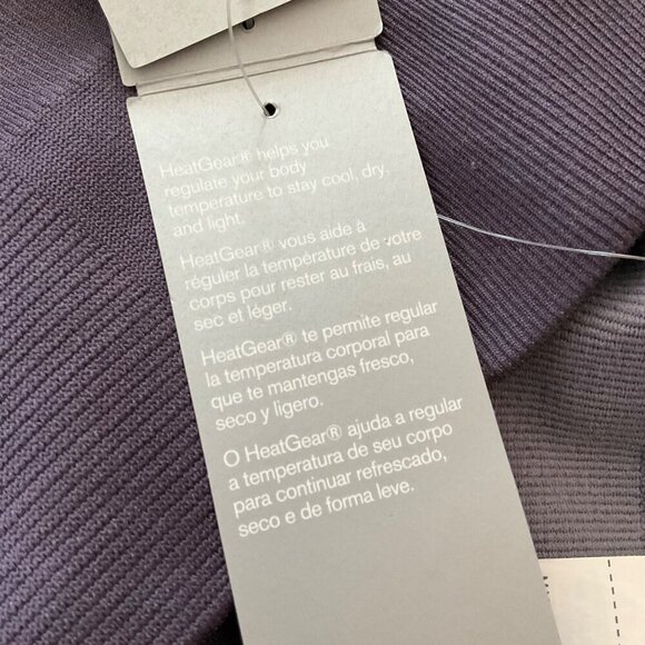 Under Armour athletic Compression Leggings Medium Size Gray & purple crop NEW - Picture 7 of 11